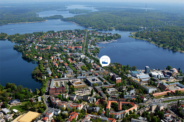 Luftbild von oben Dermatologie Potsdam Privatpraxis